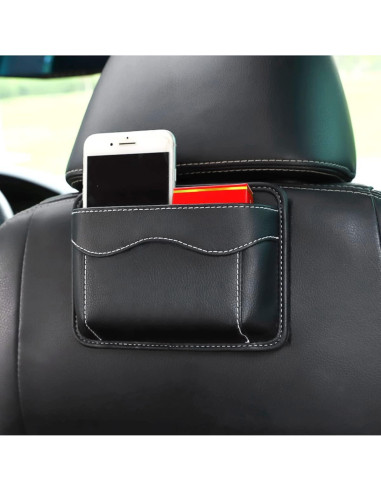 Organizador de Asiento de Coche Osilly en Cuero PU Negro