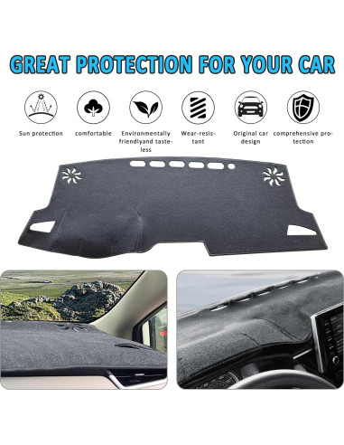 Cubierta de tablero HEDAQI para Toyota Corolla 2019-2024 gris