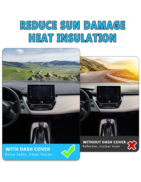 Cubierta de tablero HEDAQI para Toyota Corolla 2019-2024 gris