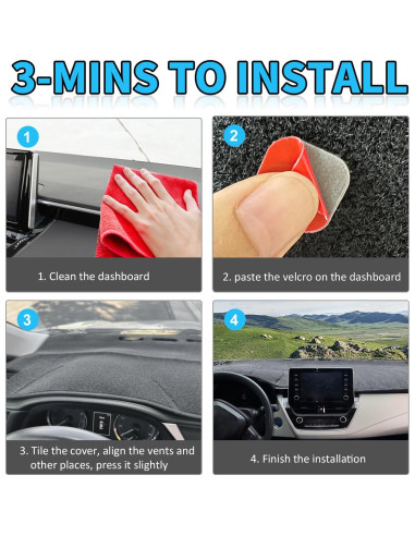 Cubierta de tablero HEDAQI para Toyota Corolla 2019-2024 gris