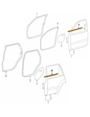 Moldura de Ventana YZQPNB para Toyota Corolla 2009-2012