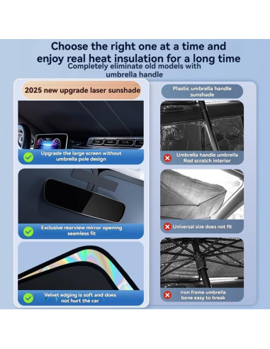 Cubierta de Parabrisas Solar JIADIANYOU para Toyota Corolla 2007-2025