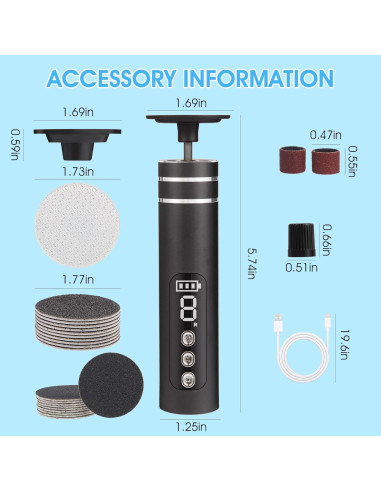 Removedor de Callos Eléctrico ADVEZO 2-en-1 USB Negro