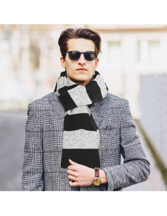 Bufanda de Invierno Jifoocol para Hombres 185x29 cm Rayas 2