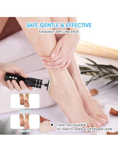 Removedor de Callos Eléctrico ADVEZO 2-en-1 USB Negro