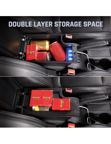 Caja de Almacenamiento para Apoyabrazos YJYWZH Toyota Hilux con 3 USB