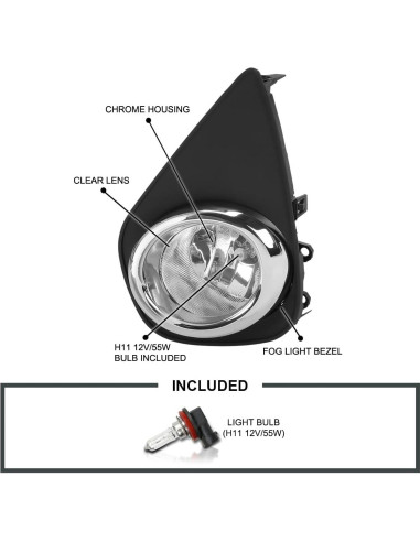 Luces Antiniebla Claras SPEC-D Tuning para Toyota Yaris 15-17