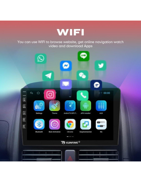 Estéreo GPS Android 9" KUNFINE para Toyota Fortuner 2005-2007