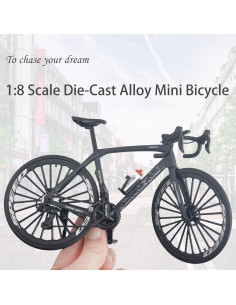 Bicicleta de Carretera Mini ZIYUE 1:8 Negro Decorativa 2