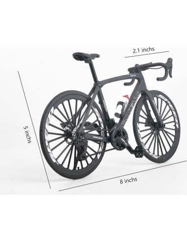 Bicicleta de Carretera Mini ZIYUE 1:8 Negro Decorativa