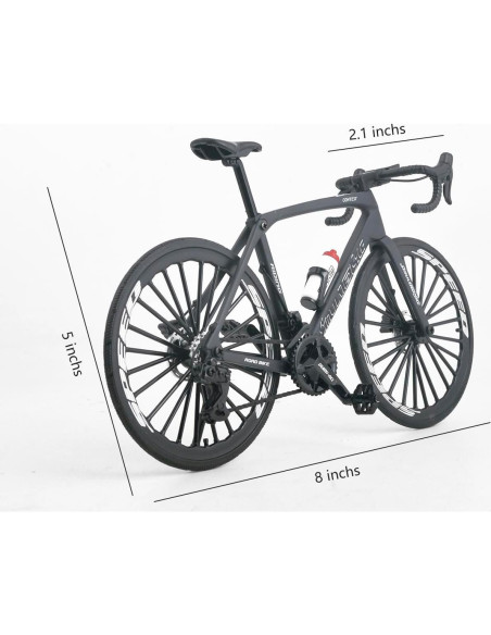 Bicicleta de Carretera Mini ZIYUE 1:8 Negro Decorativa