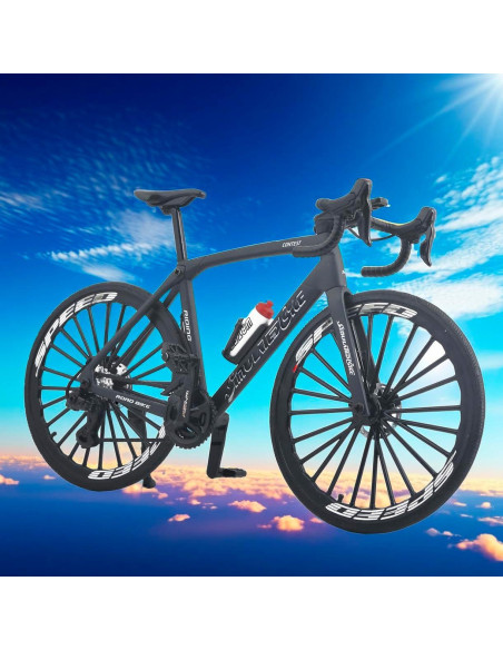 Bicicleta de Carretera Mini ZIYUE 1:8 Negro Decorativa