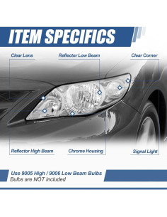 Faros Halógenos Auto Dynasty para Toyota Corolla 2009-2010 2