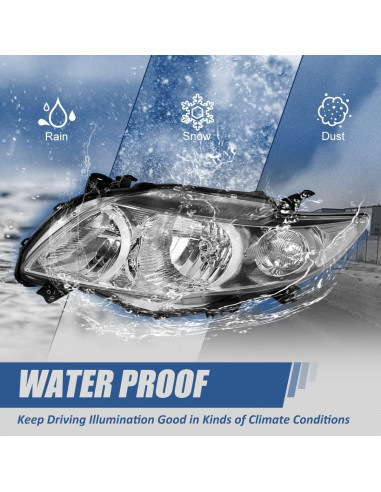 Faros Halógenos Auto Dynasty para Toyota Corolla 2009-2010