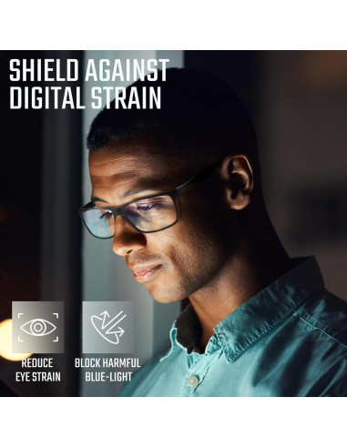 Gafas Anti Luz Azul TR90 UV400 para Hombres - Color Negro