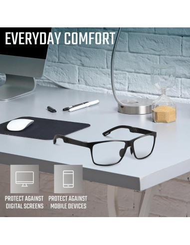 Gafas Anti Luz Azul TR90 UV400 para Hombres - Color Negro