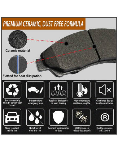 Pastillas de freno cerámicas SIPAUTEC D1210 D1354 para Toyota