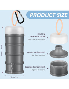 Contenedor de Polvo de Proteína Baderke 2 Pcs Apilable 473 ml 2