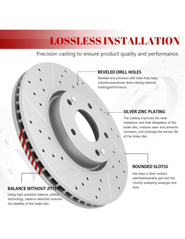 Kit de Freno YXPCARS Discos y Pastillas Cerámicas Toyota