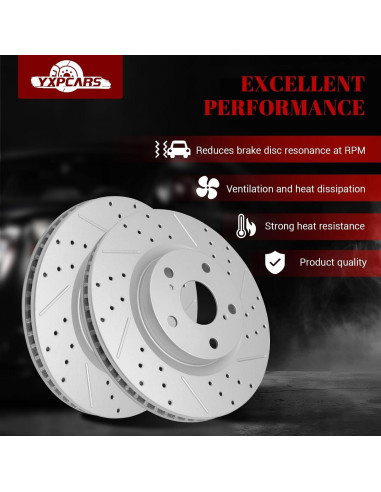 Kit de Freno YXPCARS Discos y Pastillas Cerámicas Toyota