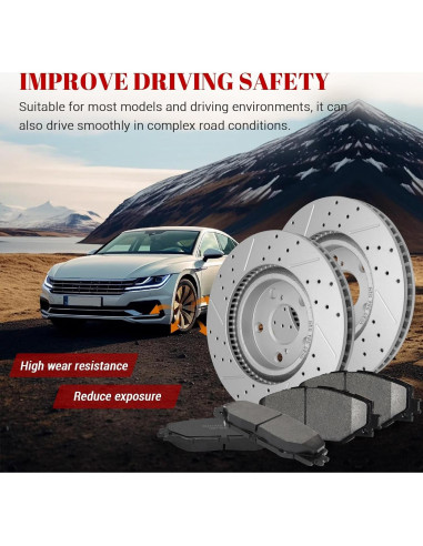 Kit de Freno YXPCARS Discos y Pastillas Cerámicas Toyota