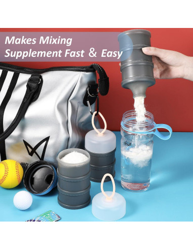 Contenedor de Polvo de Proteína Baderke 2 Pcs Apilable 473 ml