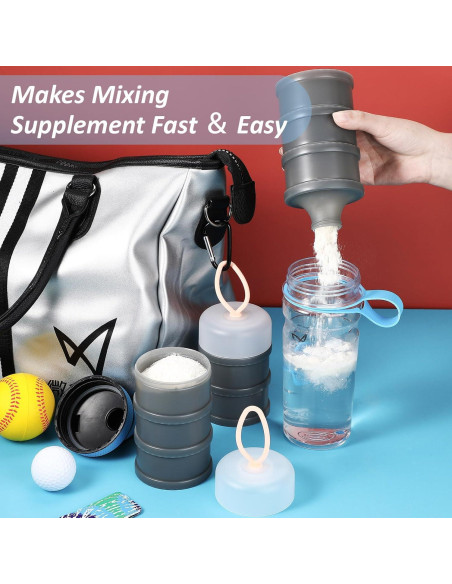 Contenedor de Polvo de Proteína Baderke 2 Pcs Apilable 473 ml