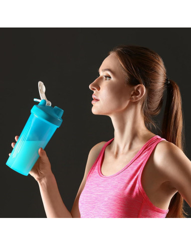 Contenedor de Polvo de Proteína Baderke 2 Pcs Apilable 473 ml