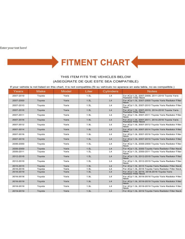 Cuello de llenado de radiador Sawyer Auto para Yaris 2007-2019