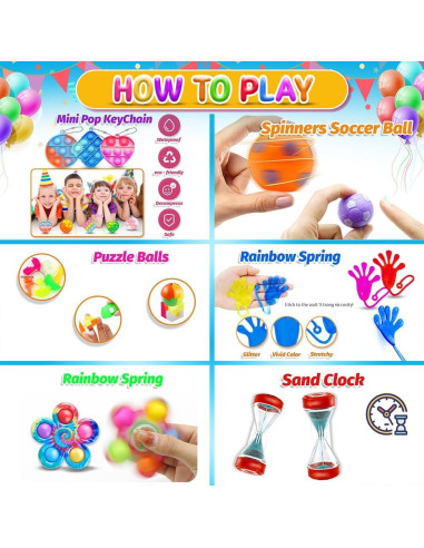 1000 Juguetes Antiestrés HOLILURE para Niños - Fiesta y Regalos