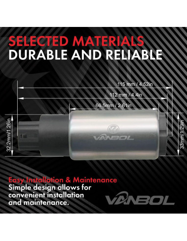 Bomba de combustible eléctrica VANBOL 12V universal 385g