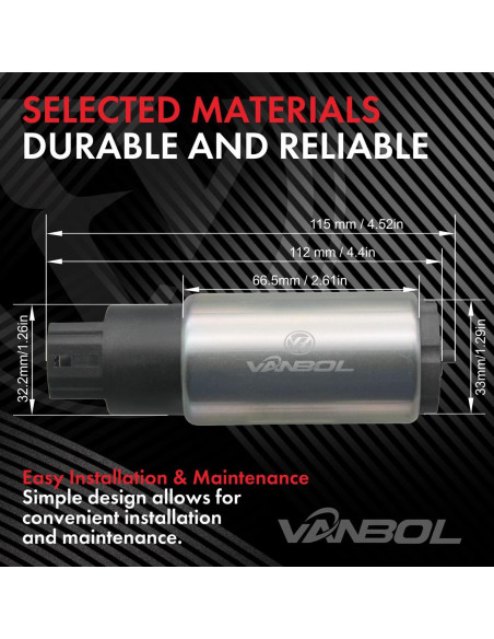 Bomba de combustible eléctrica VANBOL 12V universal 385g
