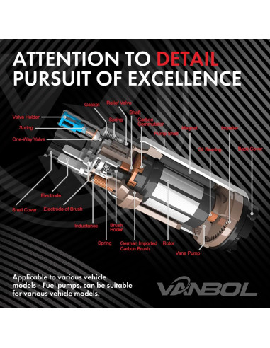 Bomba de combustible eléctrica VANBOL 12V universal 385g
