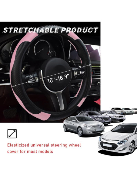 Funda de Volante de Coche Povtii 38 cm Cuero Antideslizante