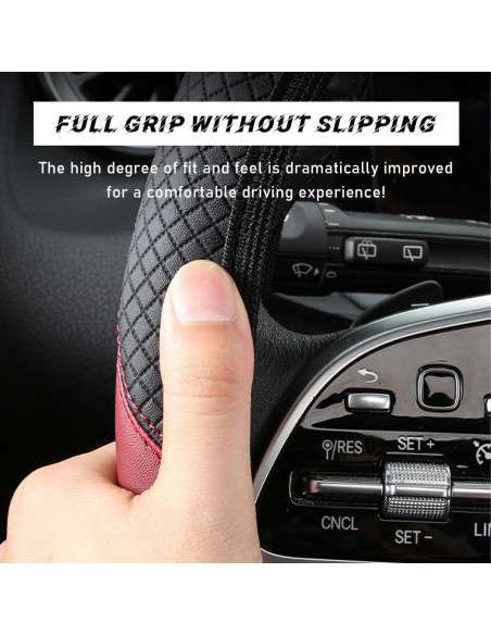 Funda de Volante de Coche Povtii 38 cm Cuero Antideslizante