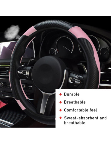 Funda de Volante de Coche Povtii 38 cm Cuero Antideslizante