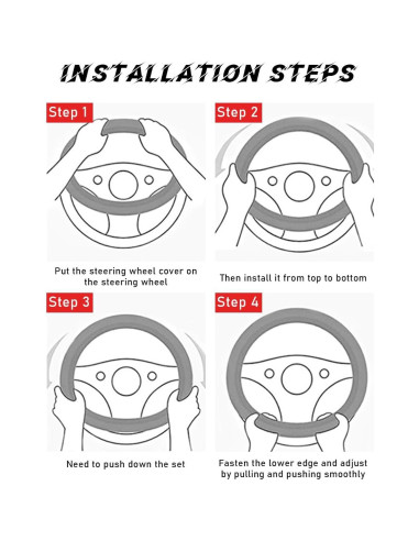 Funda de Volante de Coche Povtii 38 cm Cuero Antideslizante