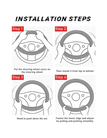 Funda de Volante de Coche Povtii 38 cm Cuero Antideslizante