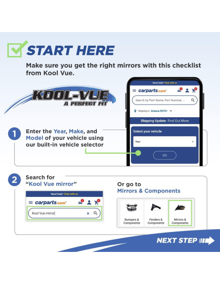 Espejo Lateral Eléctrico Kool Vue Toyota Yaris 2016-2018