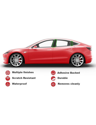 Moldura de Ventana Rvinyl para Toyota Yaris 2007-2014 Negro Mate