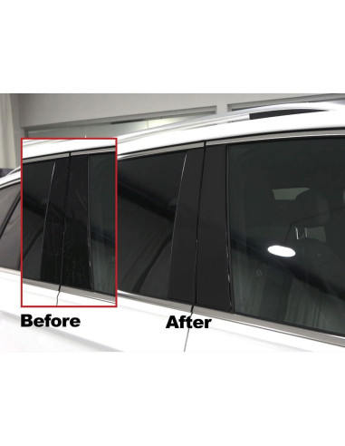 Moldura de Ventana Rvinyl para Toyota Yaris 2007-2014 Negro Mate