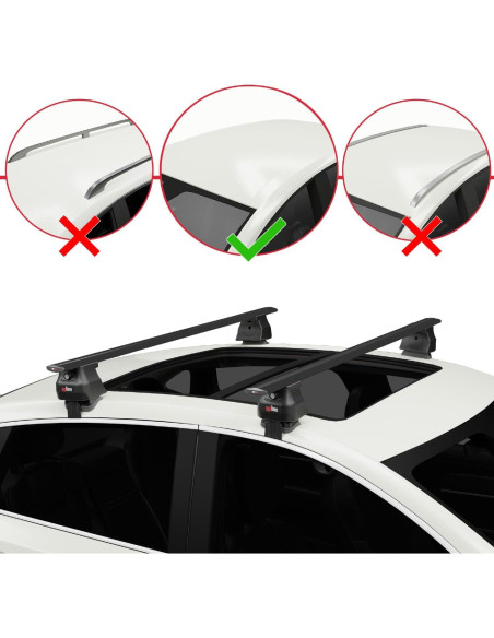 Barra Transversal de Techo Aluminio Negra ACE-4 para Toyota Yaris 2011-2019