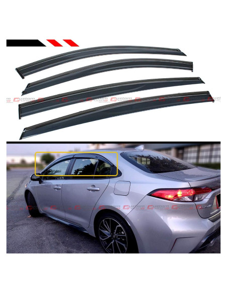 Visera de Ventana Clip-on Cuztom Tuning para Toyota Corolla 2019-2021