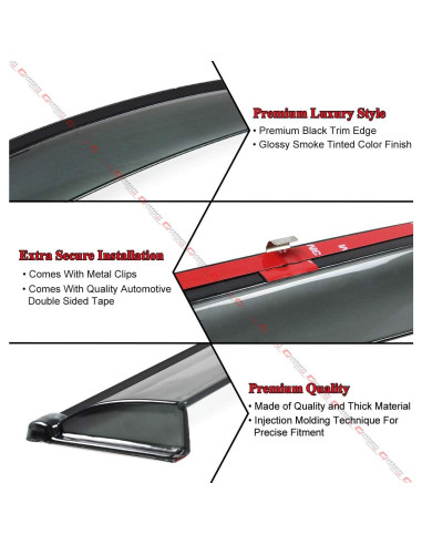 Visera de Ventana Clip-on Cuztom Tuning para Toyota Corolla 2019-2021