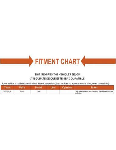 Kit de Reparación Cubo Rueda Frontal Toyota Yaris 2006-2015