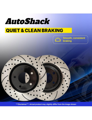 Kit de Rotores de Freno Delantero AutoShack para Toyota Yaris 2006-2018, Prius C 2012-2019, Scion iQ 2013