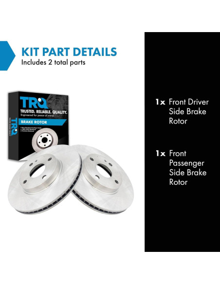 Discos de Freno Delanteros TRQ Ventilados 2 Piezas Toyota Yaris