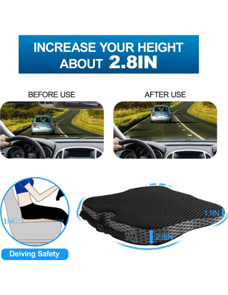 Cojín de Asiento Ergonómico Hapiclody para Coche Negro