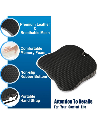 Cojín de Asiento Ergonómico Hapiclody para Coche Negro