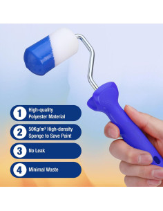 Rodillo de Pintura Mini WORKPRO 2.5" 12-Pack Espuma Alta Densidad 2